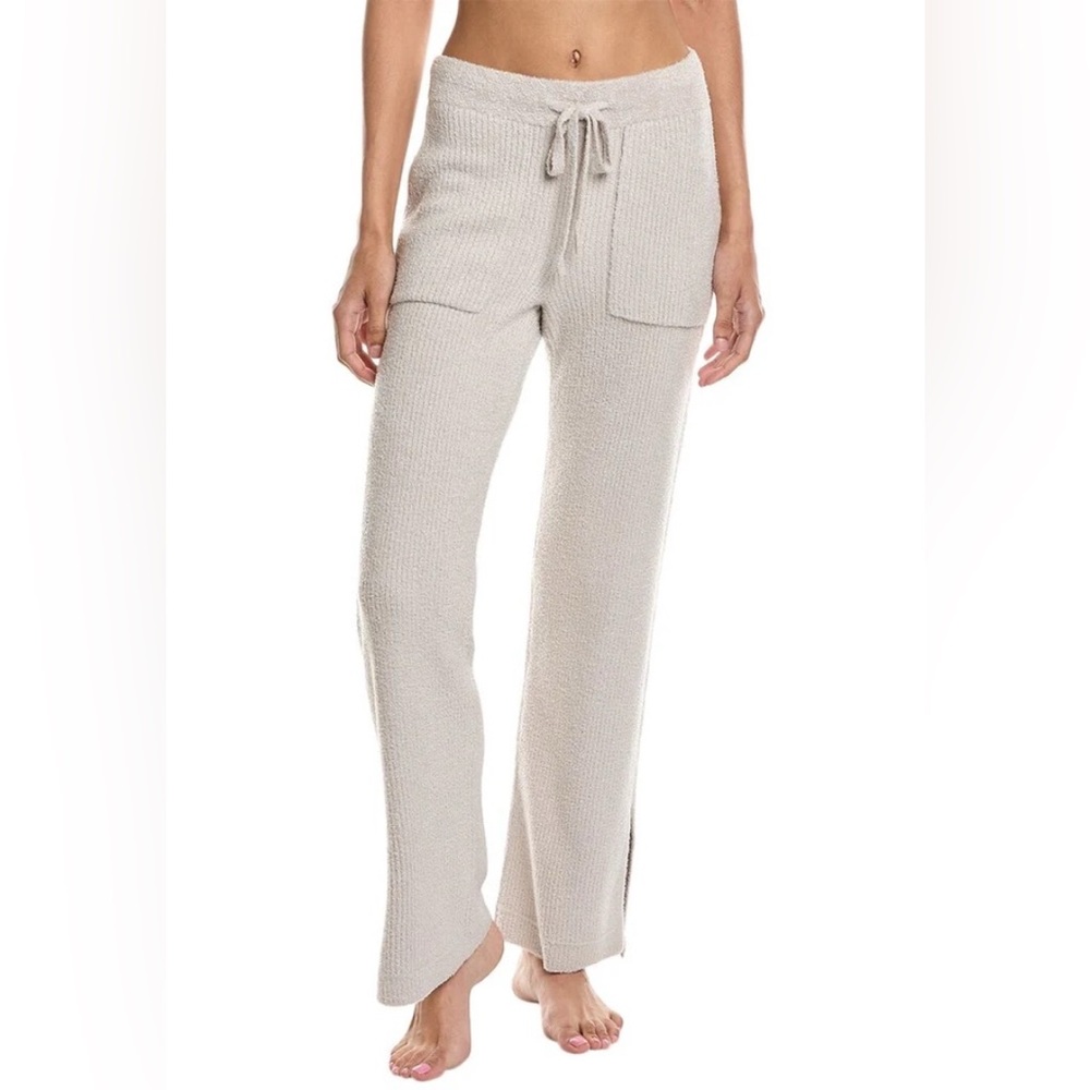 Barefoot Dreams CozyChic Lite Ribbed Side-Slit Lounge Pants Light Oatmeal Size S - Picture 2 of 12
